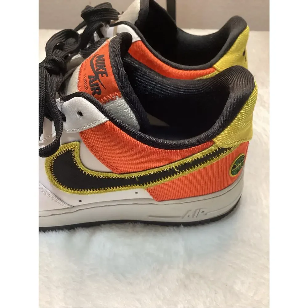 Nike Air Force 1 Low Men’s 7.5 Women’s 9 White Orange Black Rare Sneakers